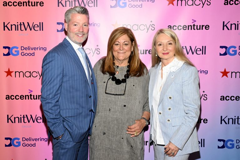 NEW YORK, NEW YORK - JUNE 05: (L-R) Matthew Fasciano, Fern Mallis and Andrea Weiss attend the Delivering Good 2024 Women of Impact Summit on June 05, 2024 in New York City. (Photo by Slaven Vlasic/Getty Images for Delivering Good)